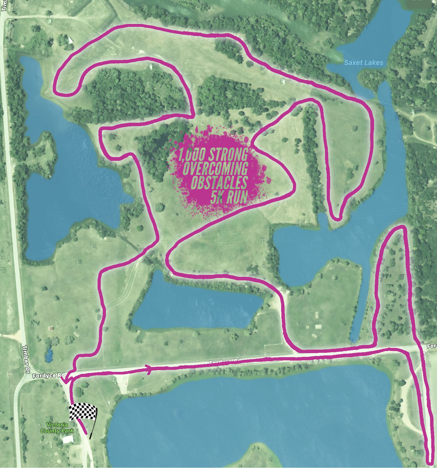 Overcoming Obstacles 5K Race Map